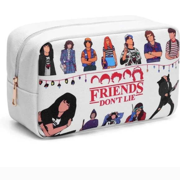 Stranger Things Makeup Bag White Friends Don't Lie - Picture 1 of 7